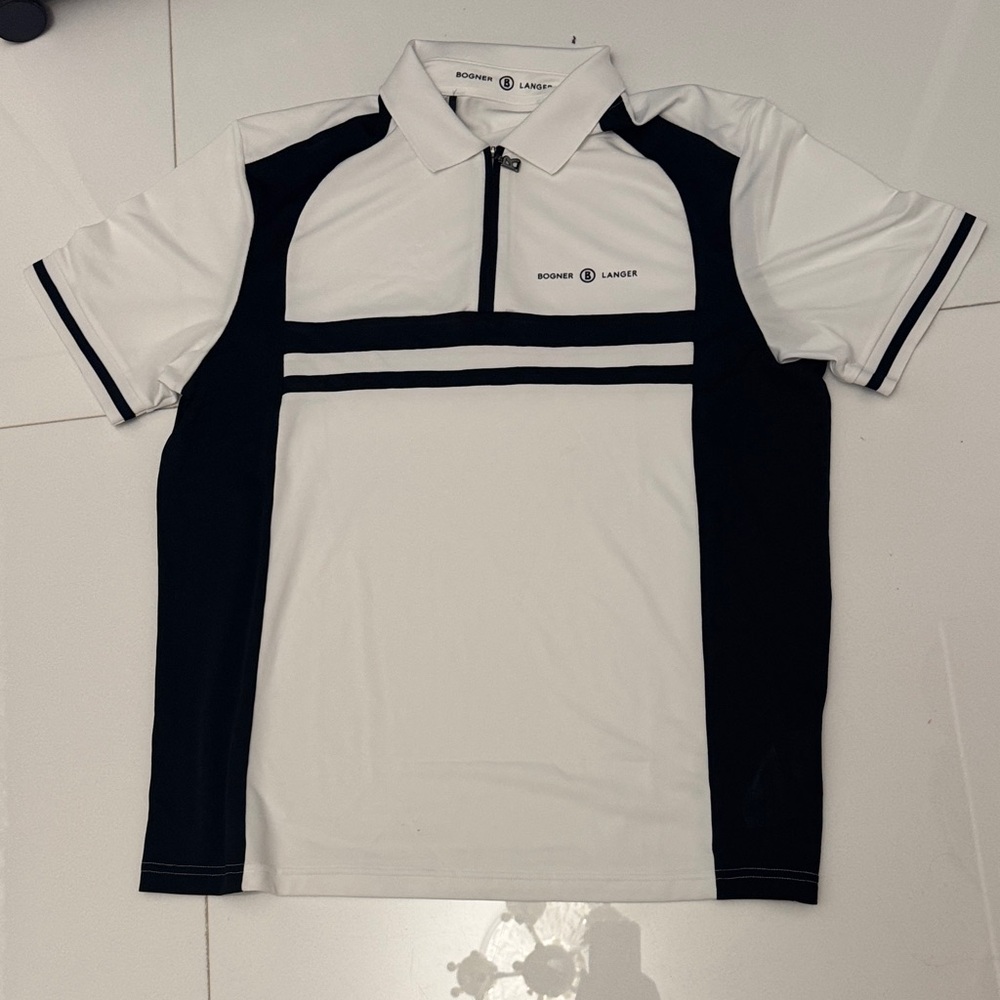 Bogner White and Black Polo Shirt
